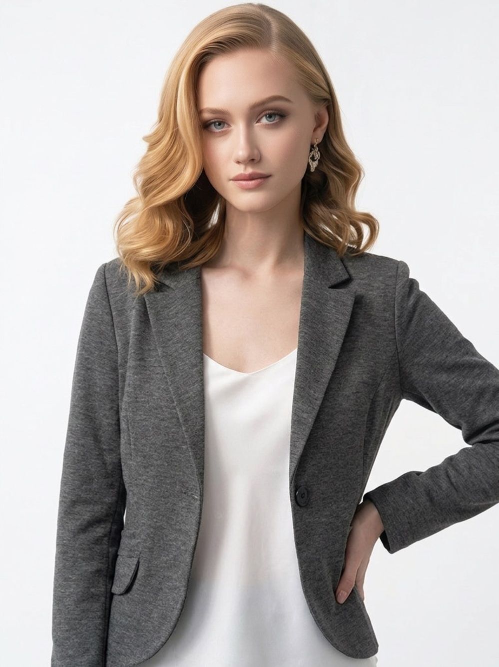 CABI | Dark Gray Button Front Blazer Size 6